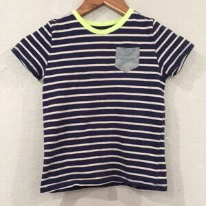 EGG by‎ Susan Lazar Boys Sz 7 Striped Pocket Tee Shirt 100% Cotton Preppy